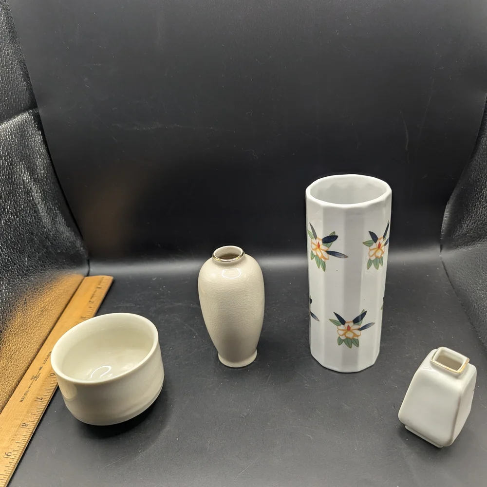 Vintage Set of 4 Ceramic Vases Various Makers Japan.